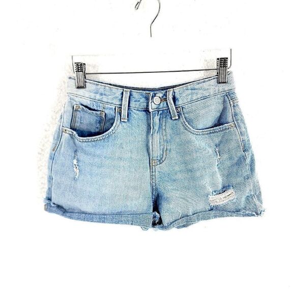 Old Navy Blue Denim‎ Cut Off Jean Shorts High Rise Size 14 Girls 26/2.5 - Picture 1 of 9